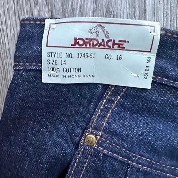 Rare 80s NWT Jordache Pleated Front High Waisted Denim Blue Jeans Size 14 Vintag - Picture 5 of 7